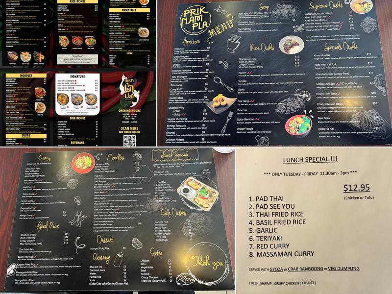 Prik Nam Pla Menu