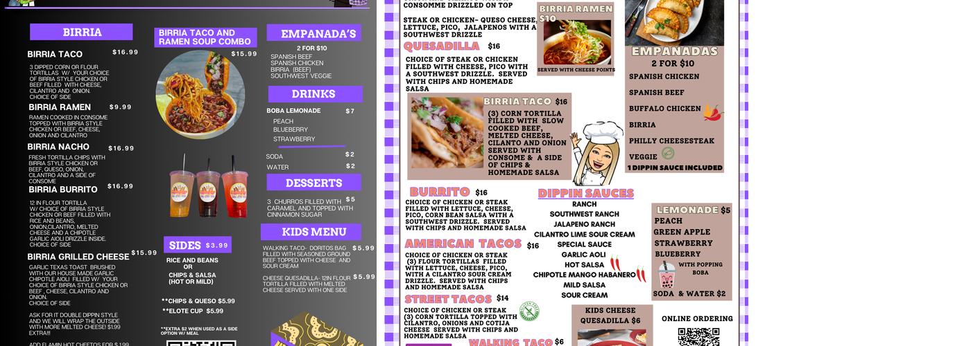 Double Dippin LLC Menu