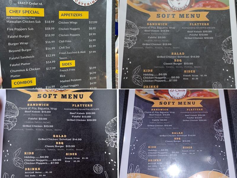 Le Chaim Menu