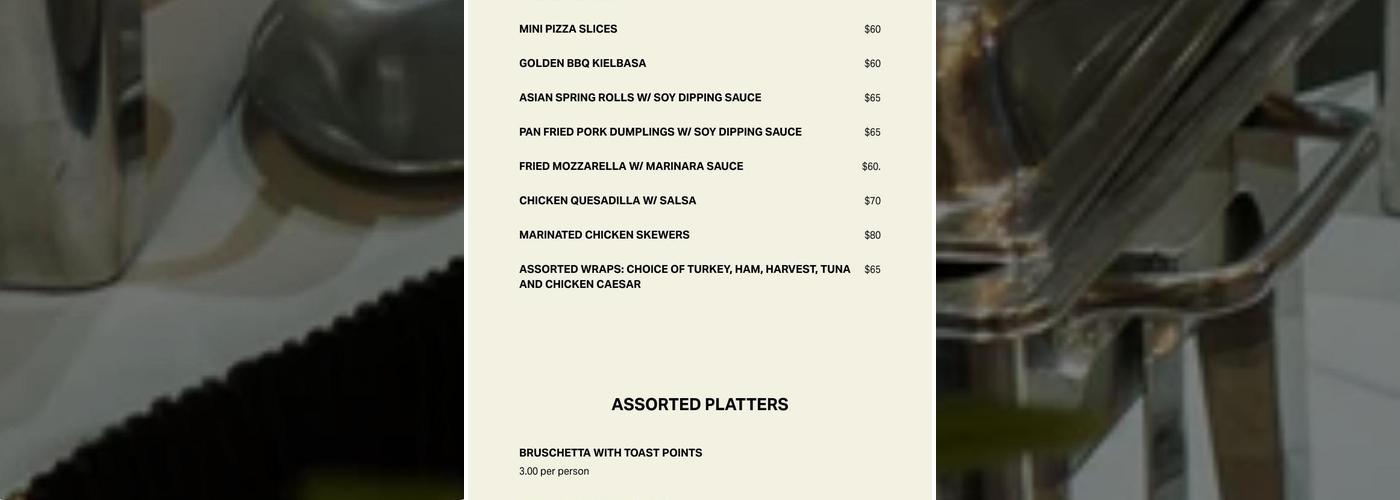 Johnnys Taproom Menu