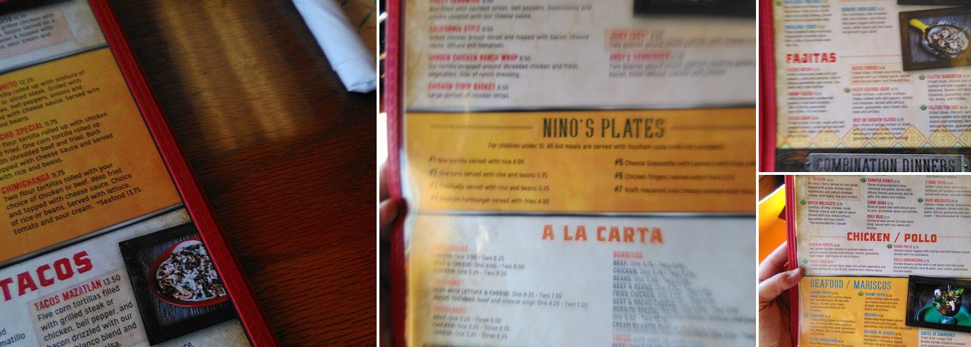 Agave Menu