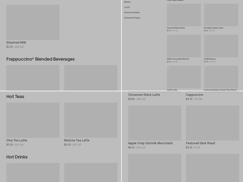 Starbucks Menu