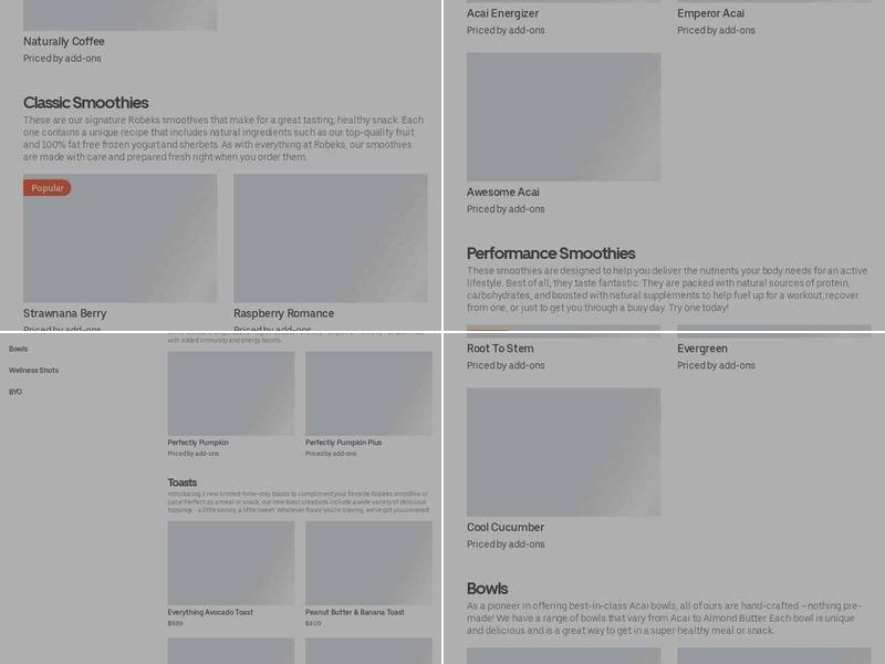 Robeks Fresh Juices & Smoothies Menu