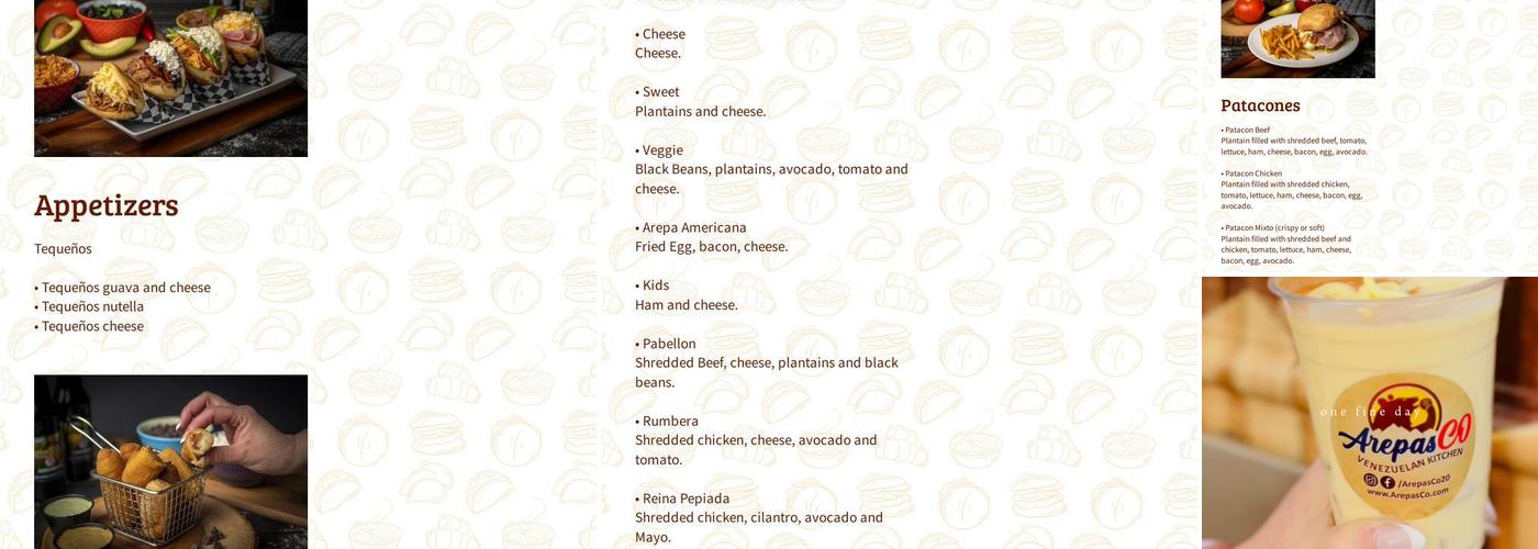 ArepasCO LLC Menu