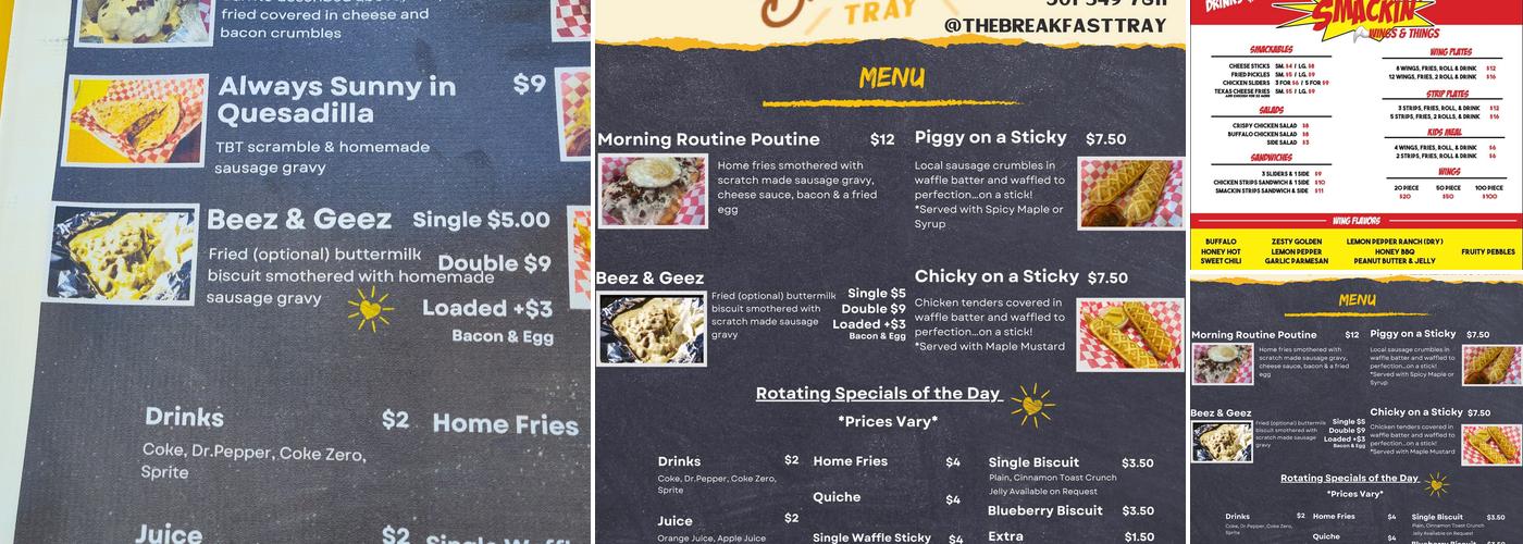 The Breakfast Tray Menu