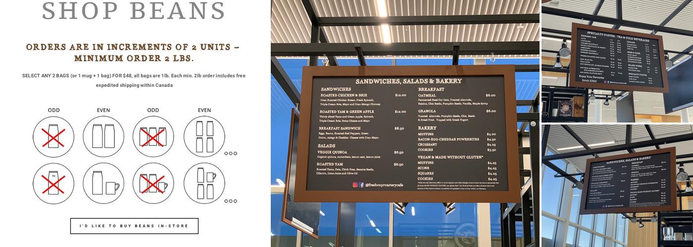 Fresh Cup Cafe & Bar at YYJ Menu