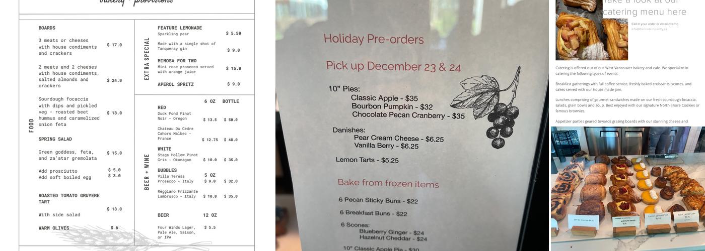 The Modern Pantry Menu