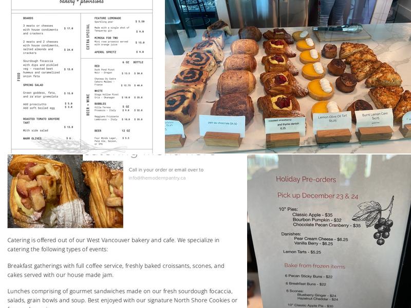 The Modern Pantry Menu