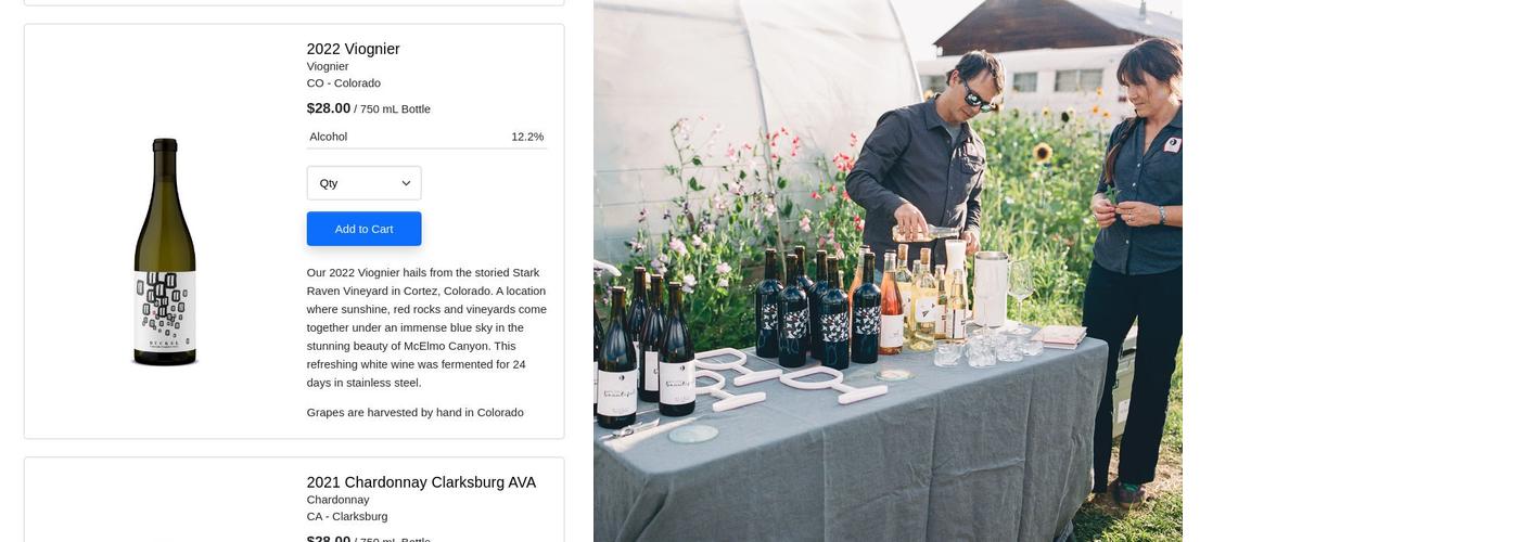 Buckel Family Wine Menu