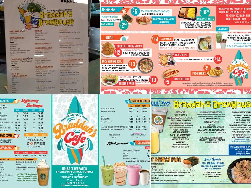 Braddah's BrewHouse Coffee Menu