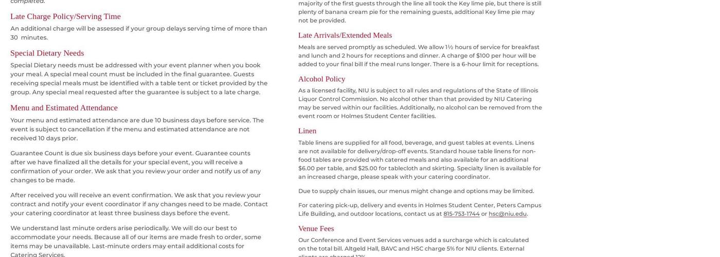 Patterson Dining Menu