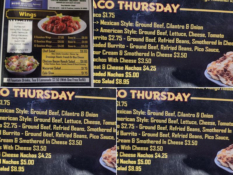 Caple's Bar & Grill Menu