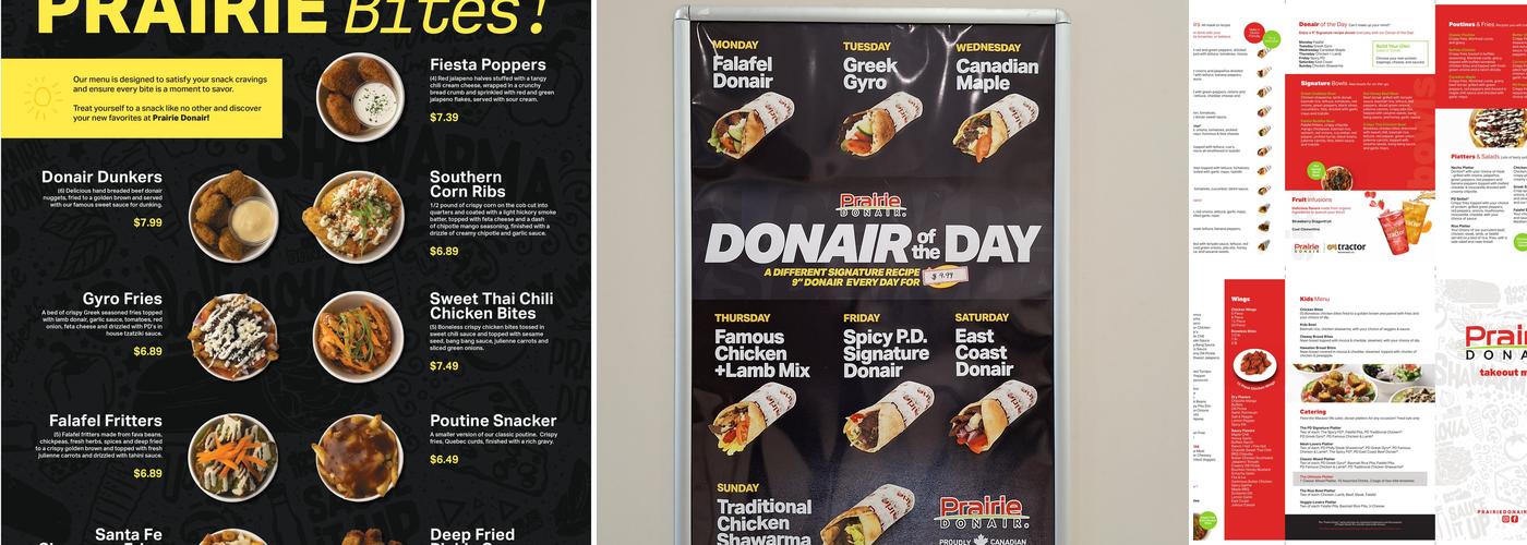 Prairie Donair Menu