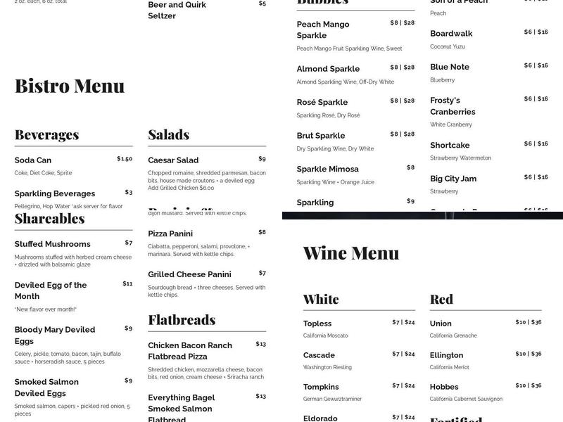 Waters Edge Winery - Moore Menu