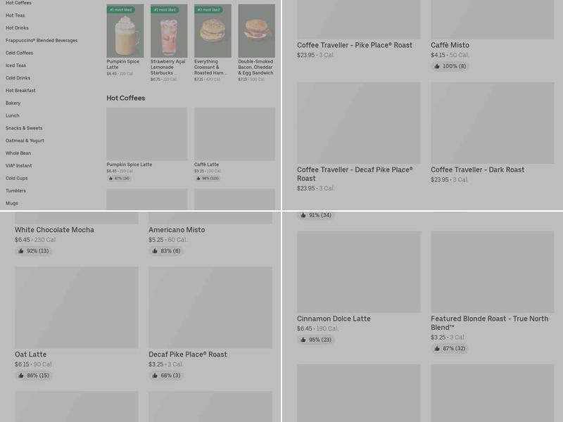 Starbucks Menu