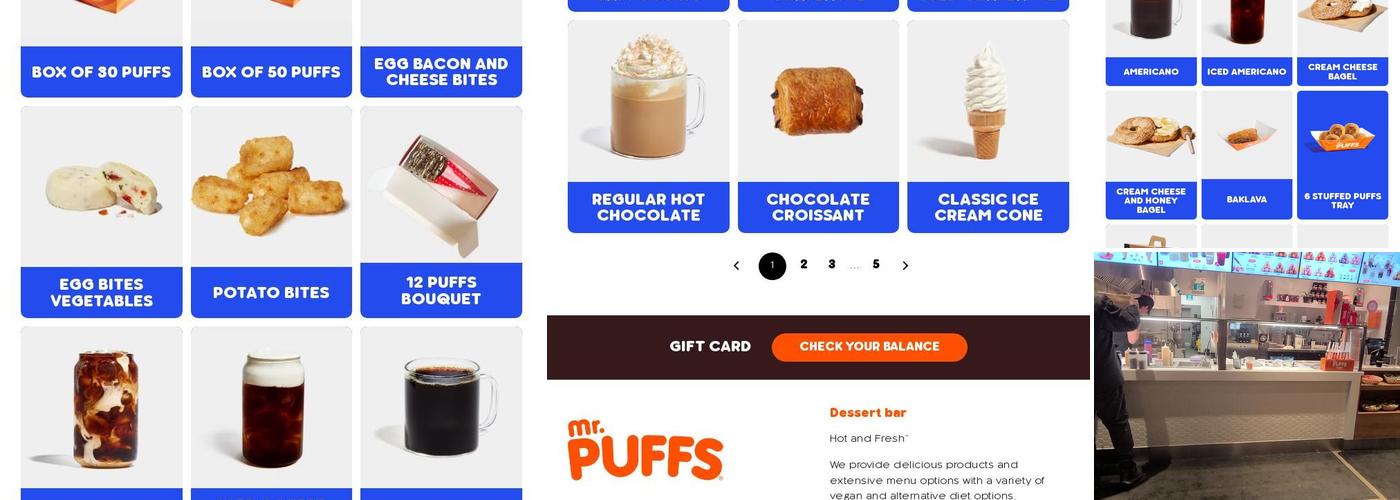 Mr. Puffs Menu