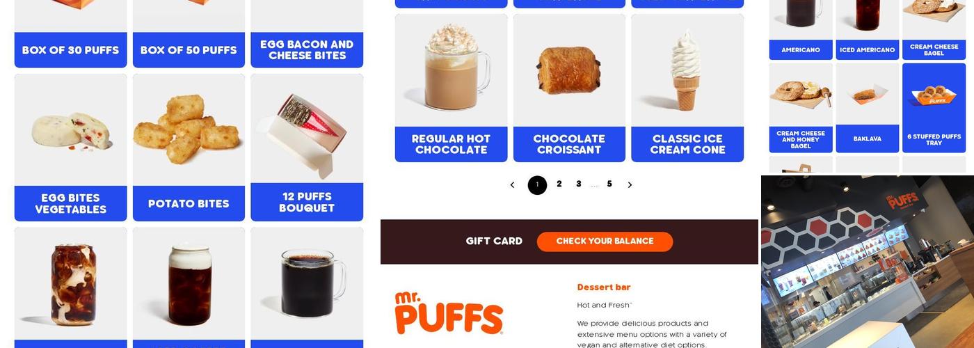 Mr. Puffs Menu
