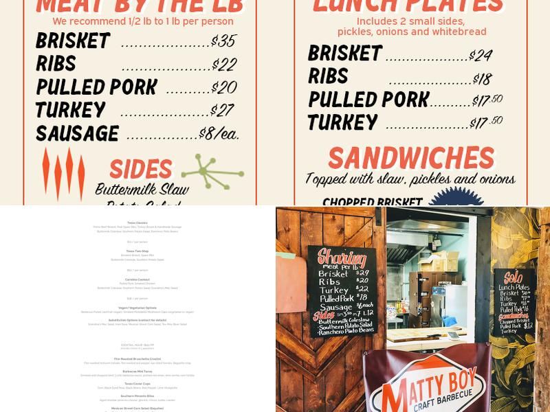 Matty Boy Barbecue Menu
