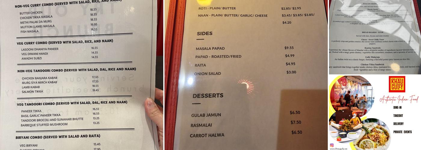 Khau Gully Markham Menu