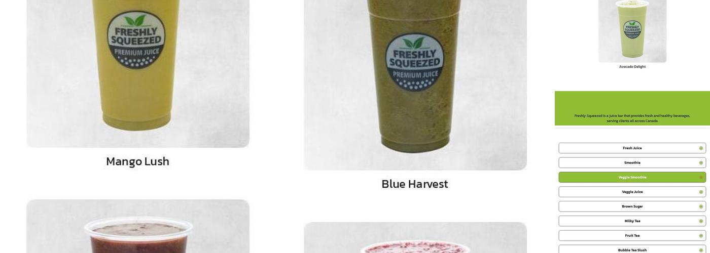 Freshly Squeezed Menu