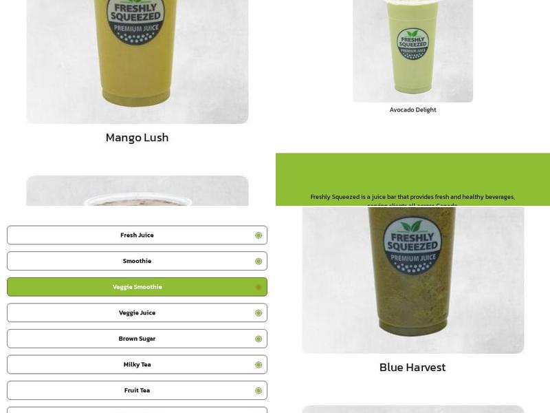 Freshly Squeezed Menu