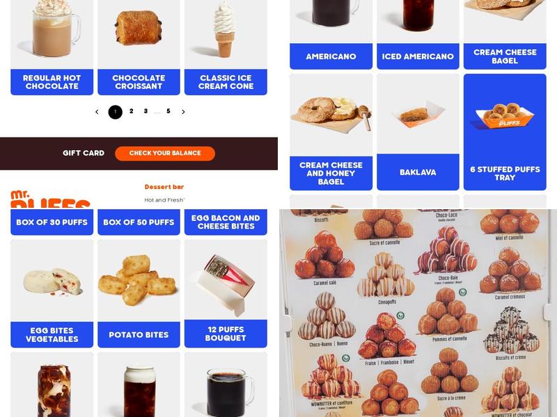 Mr. Puffs Menu