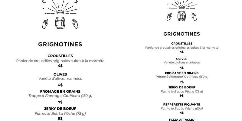 Brasserie du Bas-Canada - Hautes-Plaines Menu