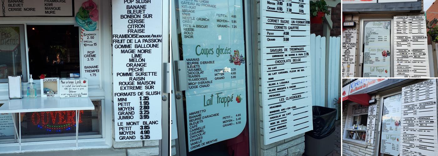 On S'bourre La Fraise Bar Laitier Menu