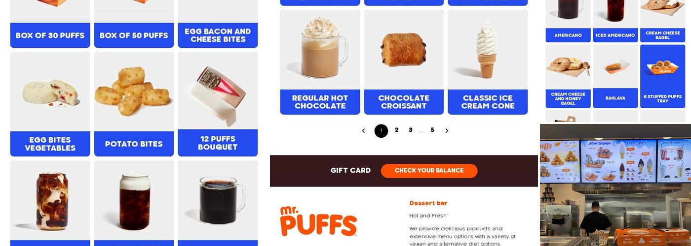 Mr. Puffs Menu