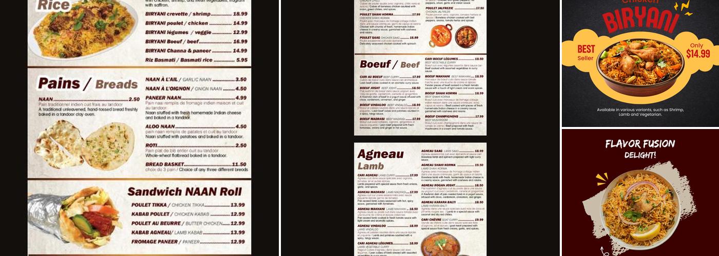 Tandoori Rouge Menu