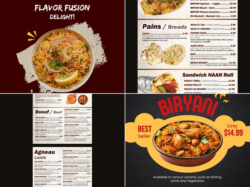 Tandoori Rouge Menu
