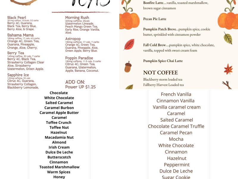 The Rusty Grind Menu
