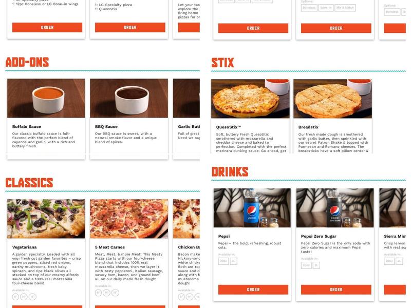 Pizza Patrón San Dario Menu