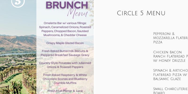 Martin Scott Winery Circle 5 Menu