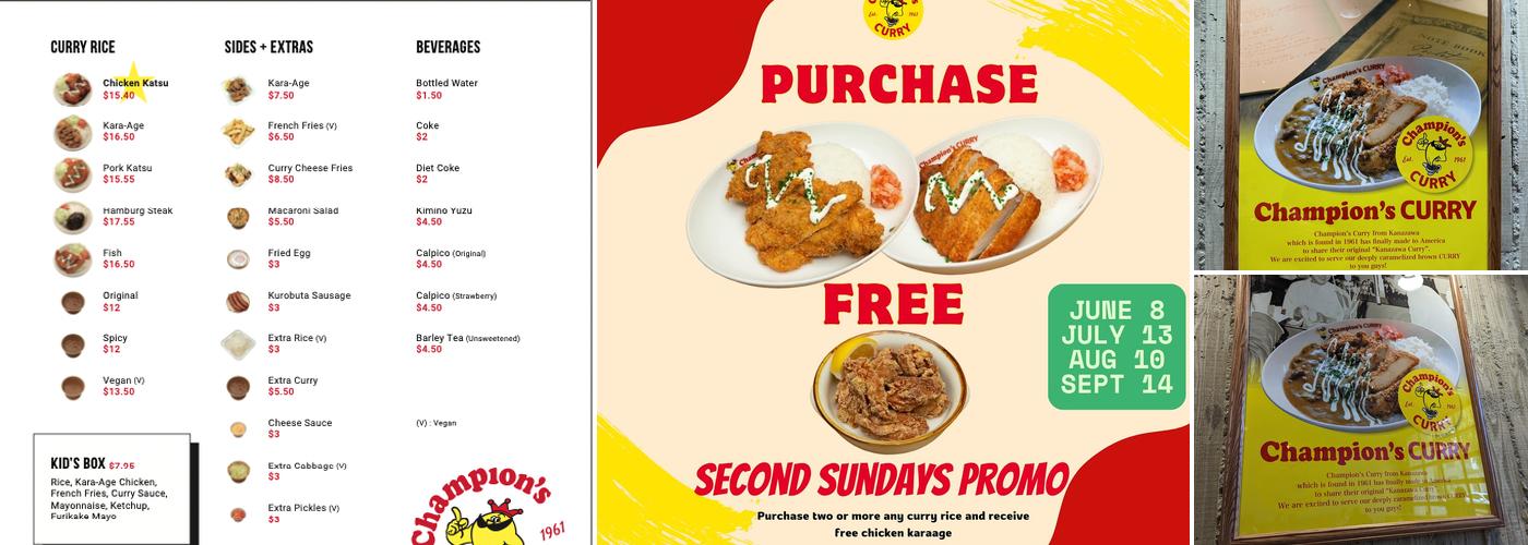 Champion's CURRY Menu