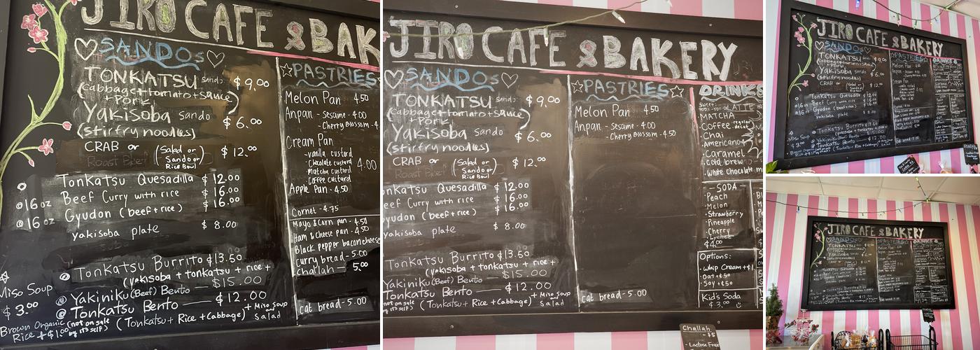 Jiro Cafe & Bakery Menu