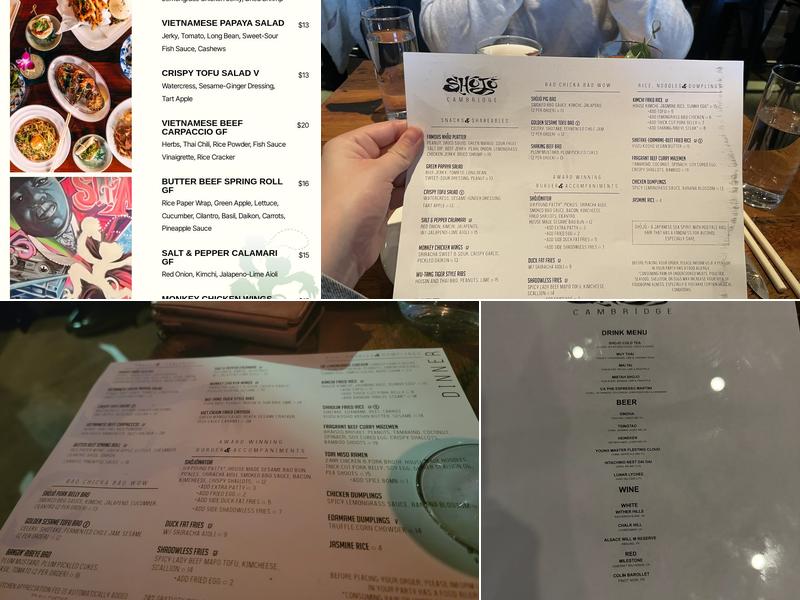 Shōjō Cambridge Menu