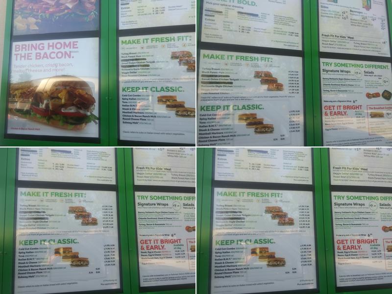 Subway Menu