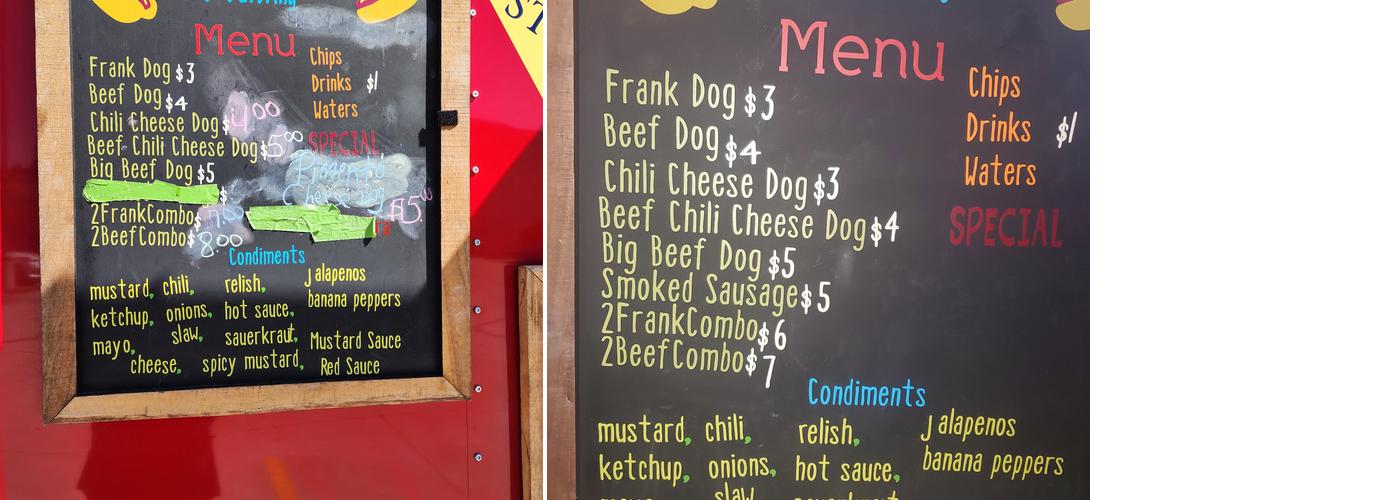 BLU MTN... STEAM'N DOGS & CATERING Menu