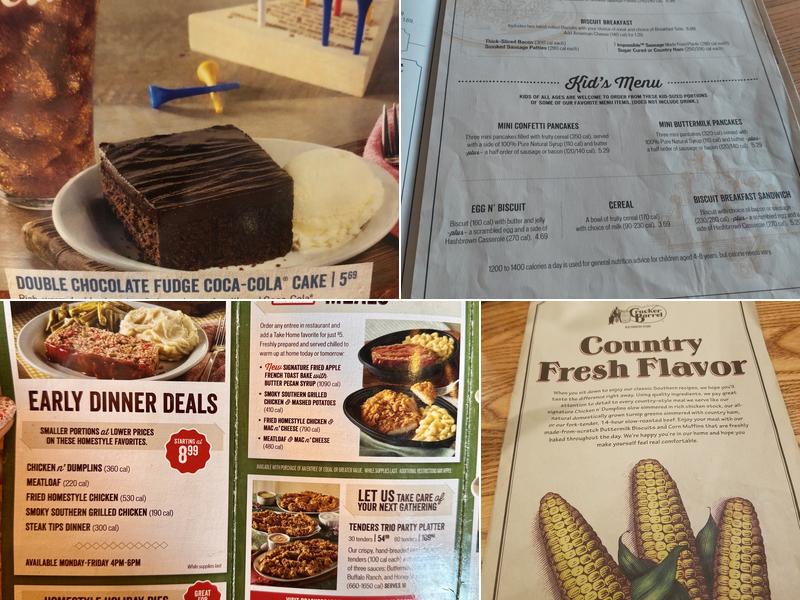 Cracker Barrel Old Country Store Menu