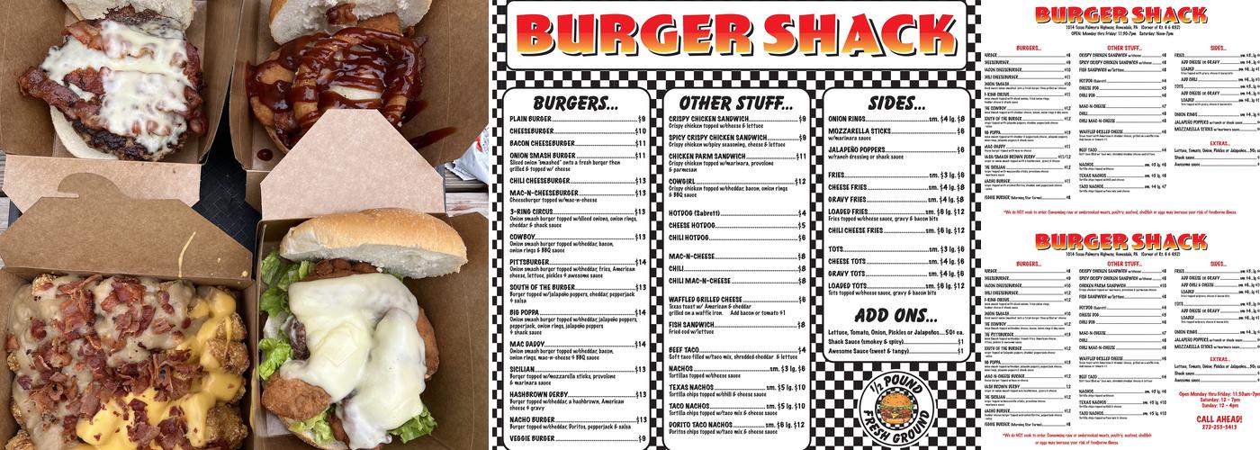 Burger Shack Menu