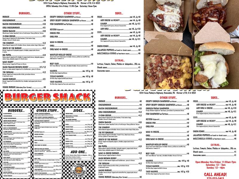 Burger Shack Menu