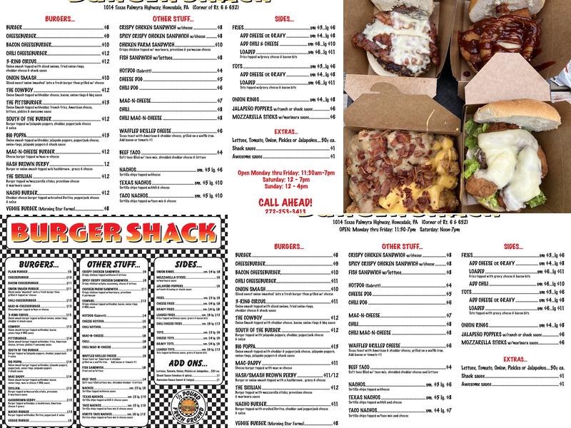 Burger Shack Menu