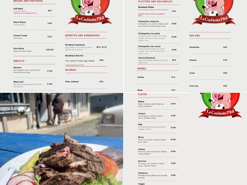 La Cochinita Pibil Menu