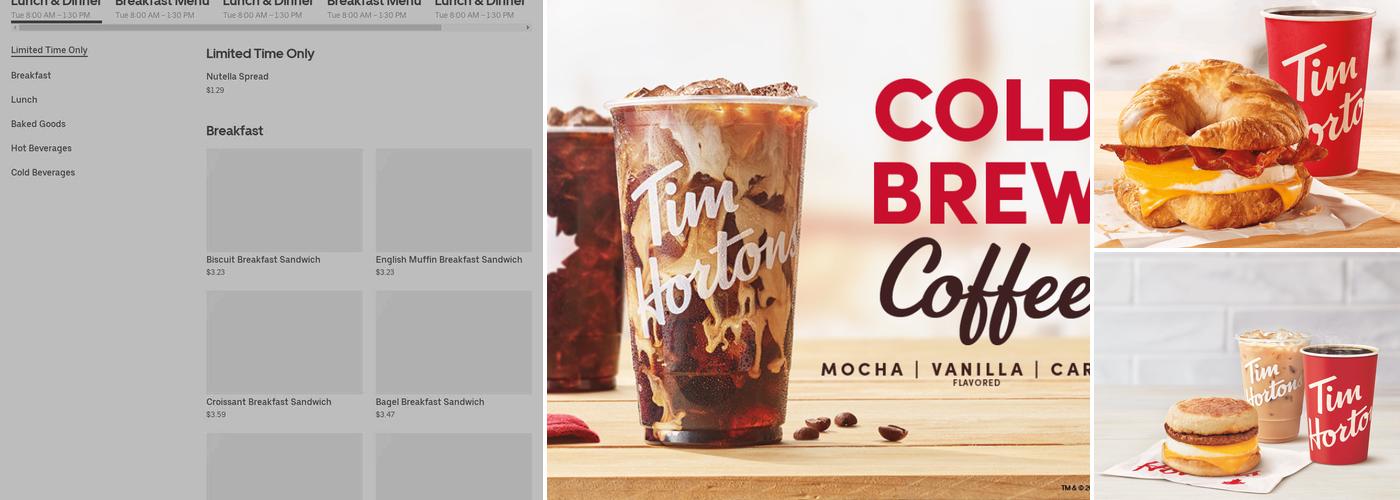 Tim Hortons Menu