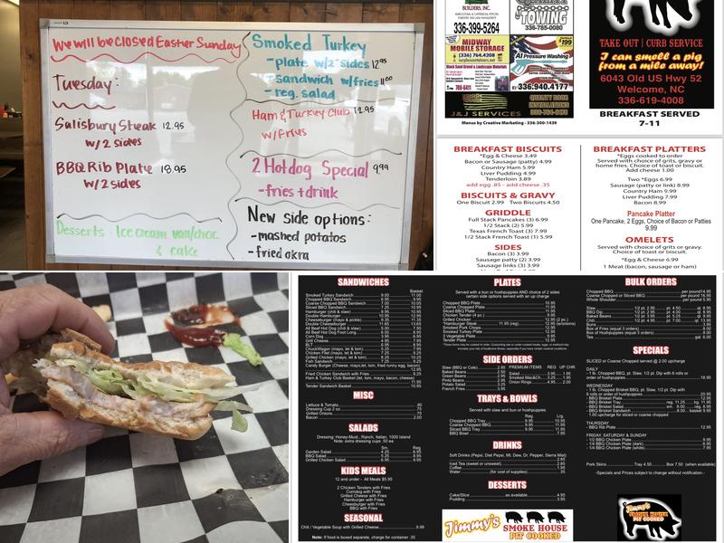 Jimmys Smoke House Menu