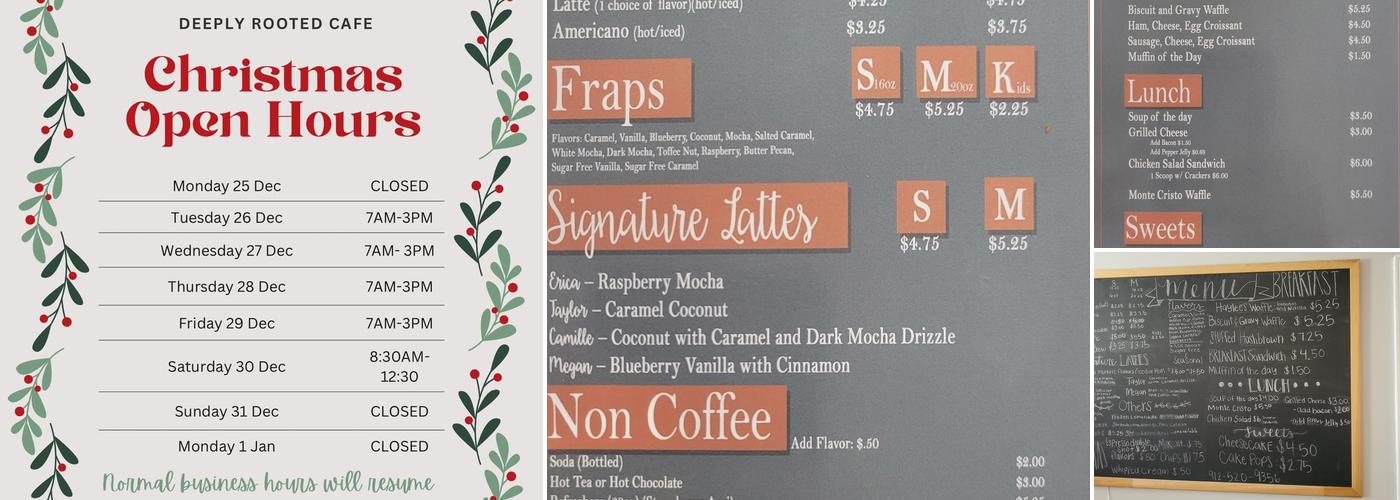 Deeply Rooted Cafe Menu
