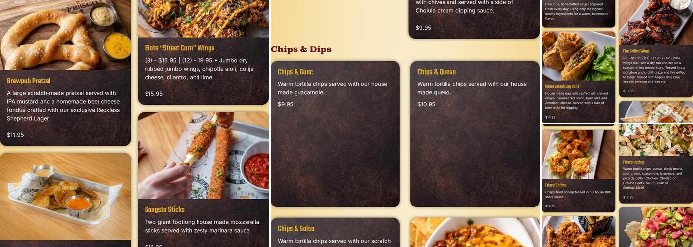 Frisco - Columbia Menu