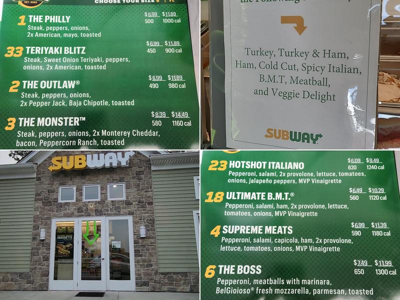 Subway Menu