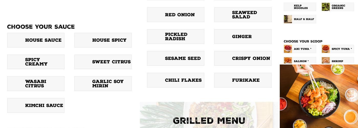 Ahipoki Menu